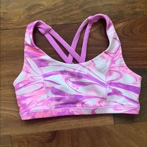 Purple marble sports bra